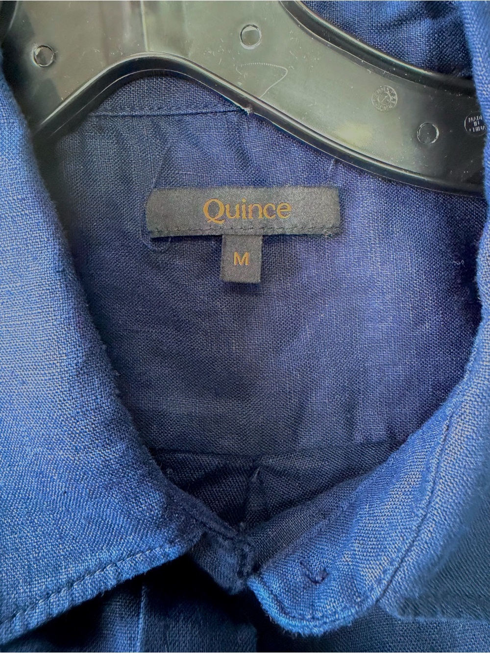 Quince 100% European Linen Long Sleeve Shirt in Deep Navy Size Medium EUC - Picture 8 of 10